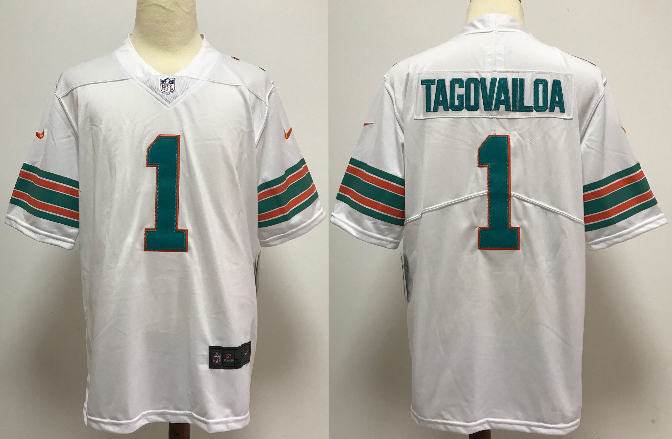 Men's Miami Dolphins Tua Tagovailoa #1 White Alternate Jersey